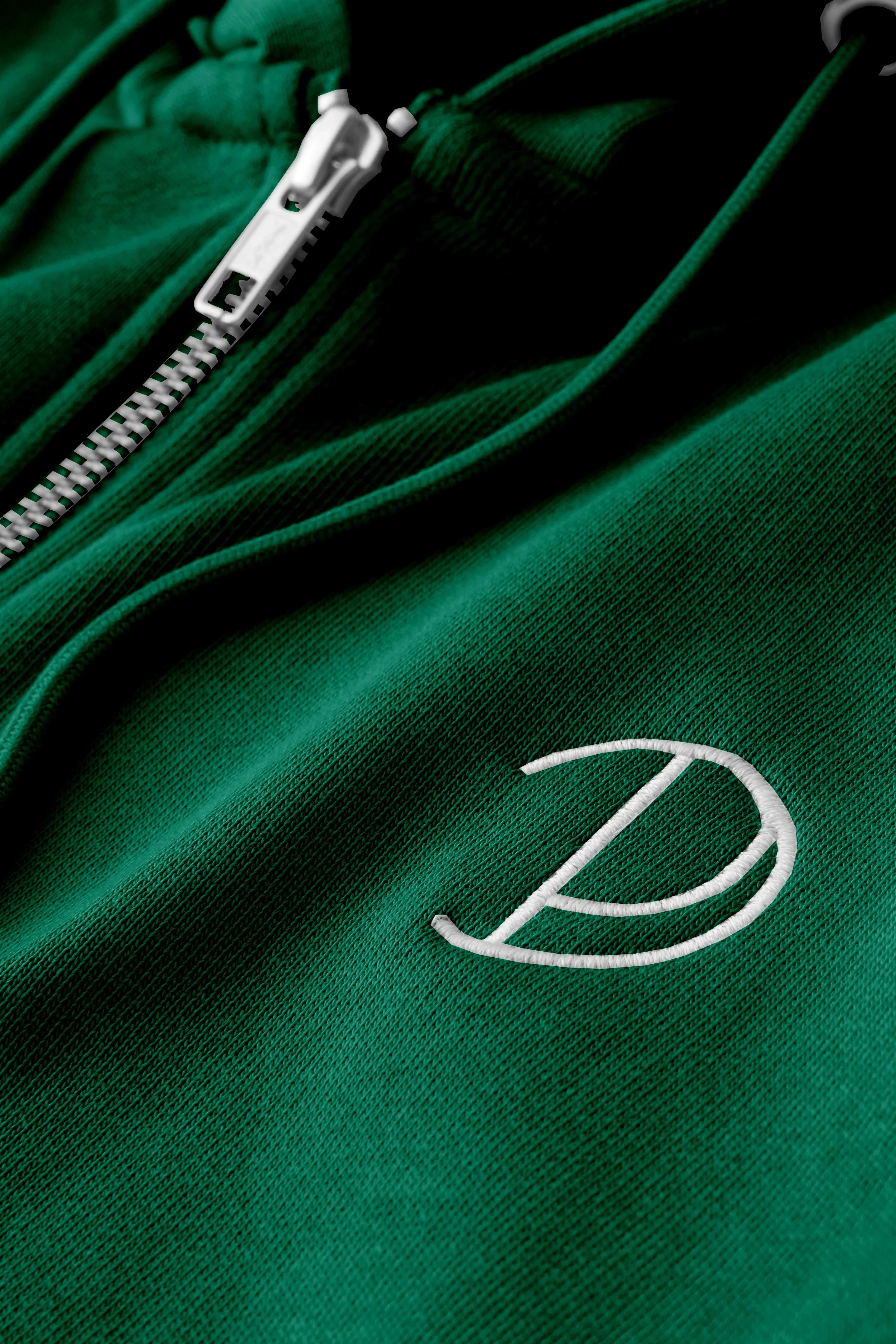 Geborduurde P-hoodie met rits