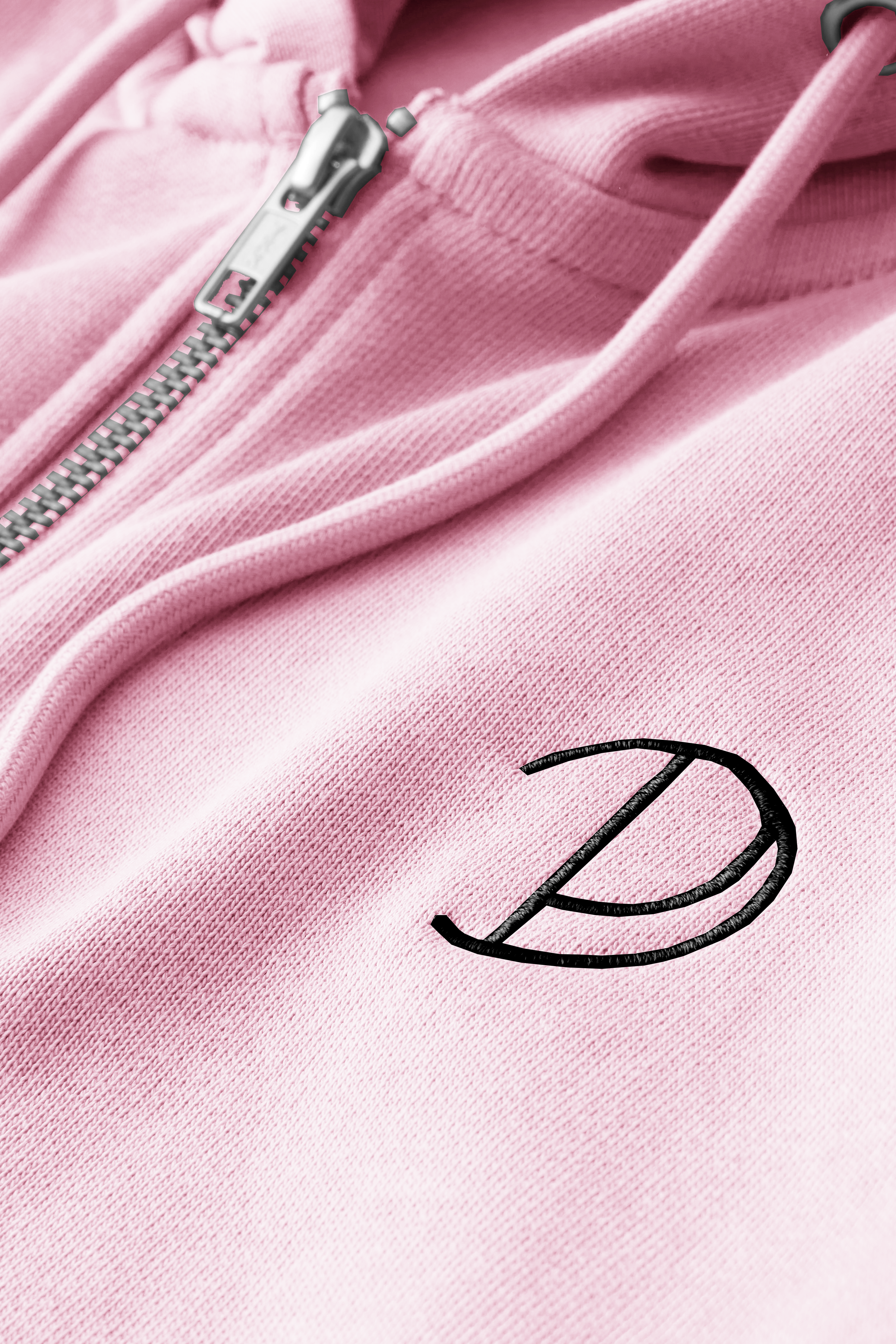 Embroidered P Zip-Up Hoodie