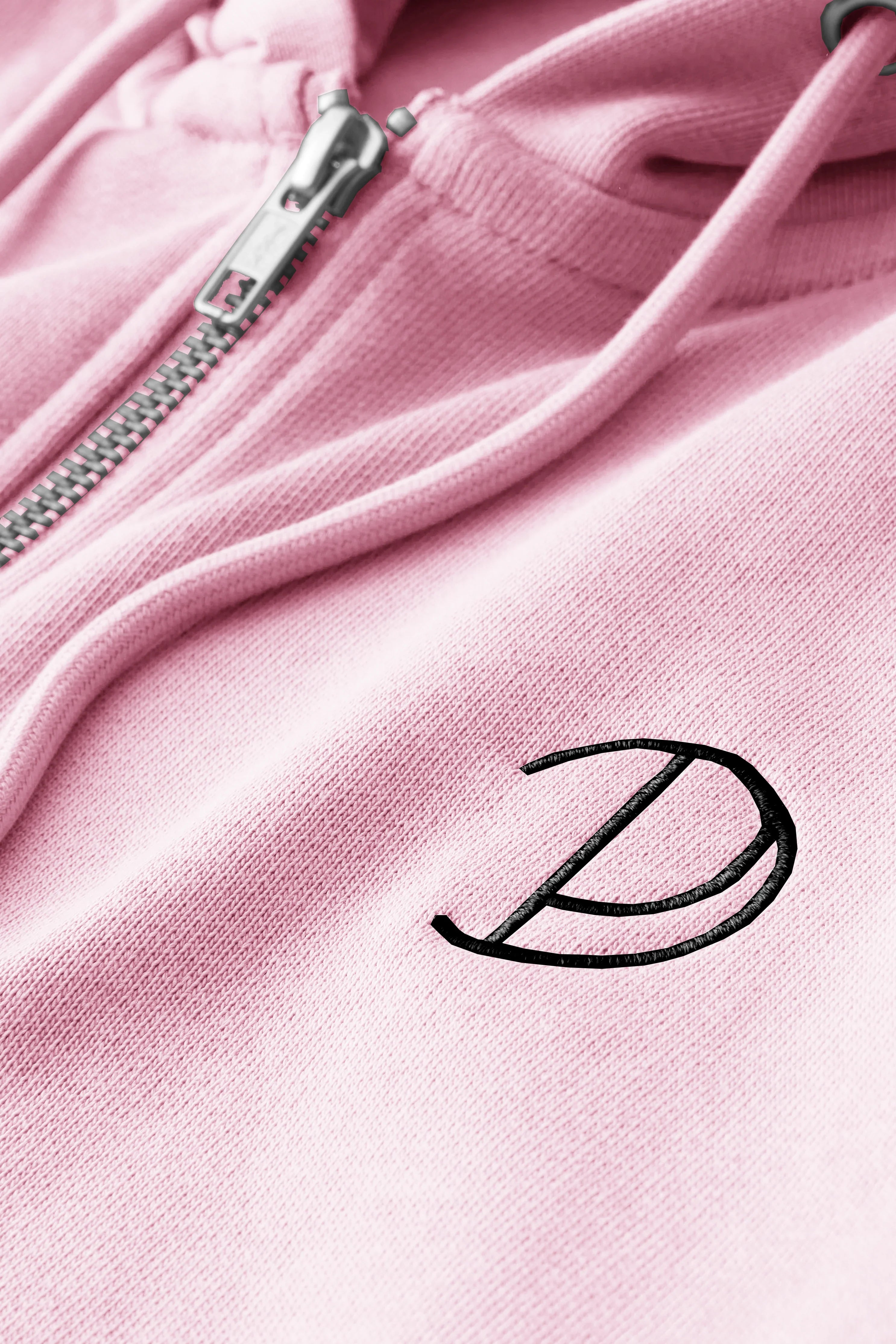 Geborduurde P-hoodie met rits