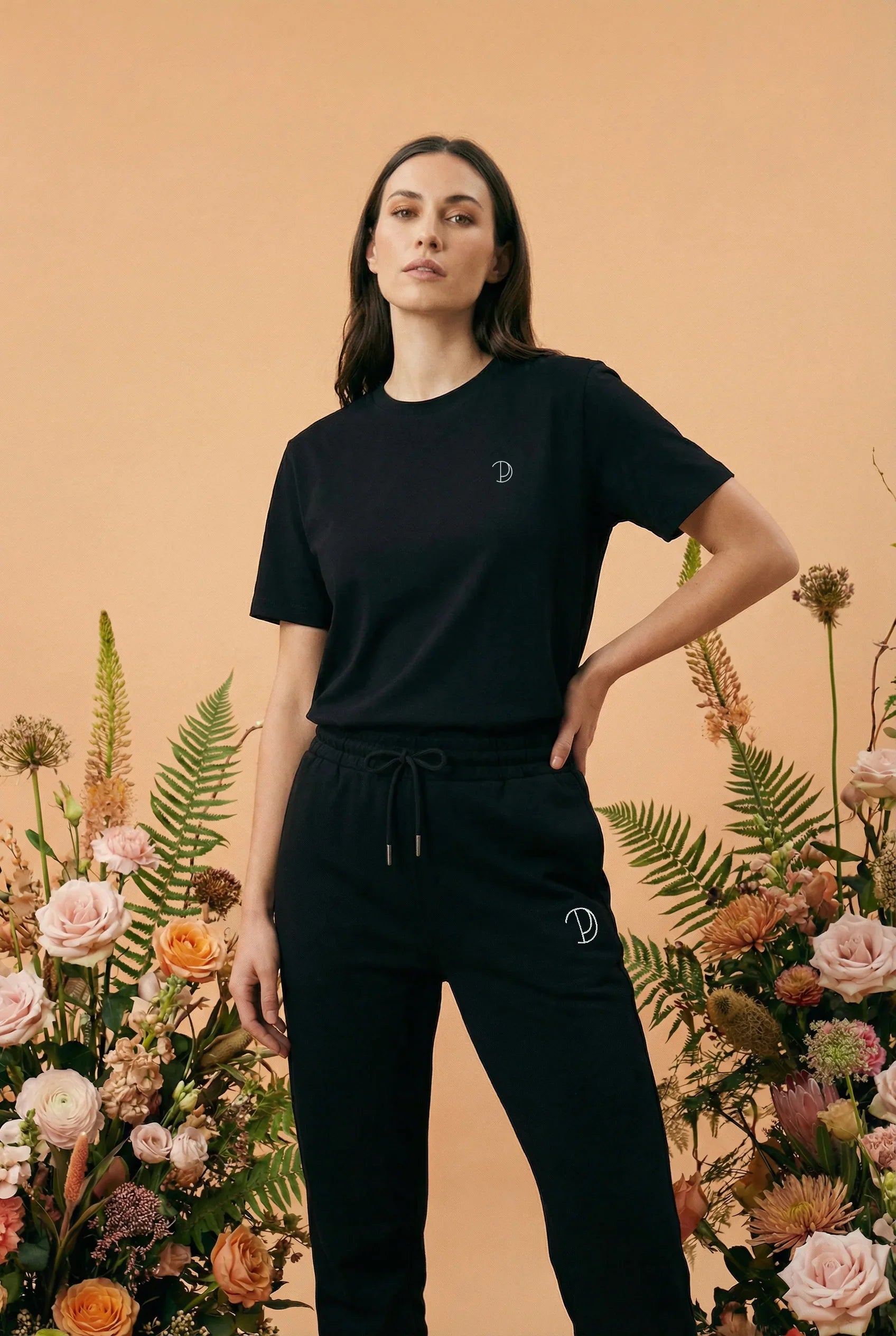 Geborduurd P T-shirt