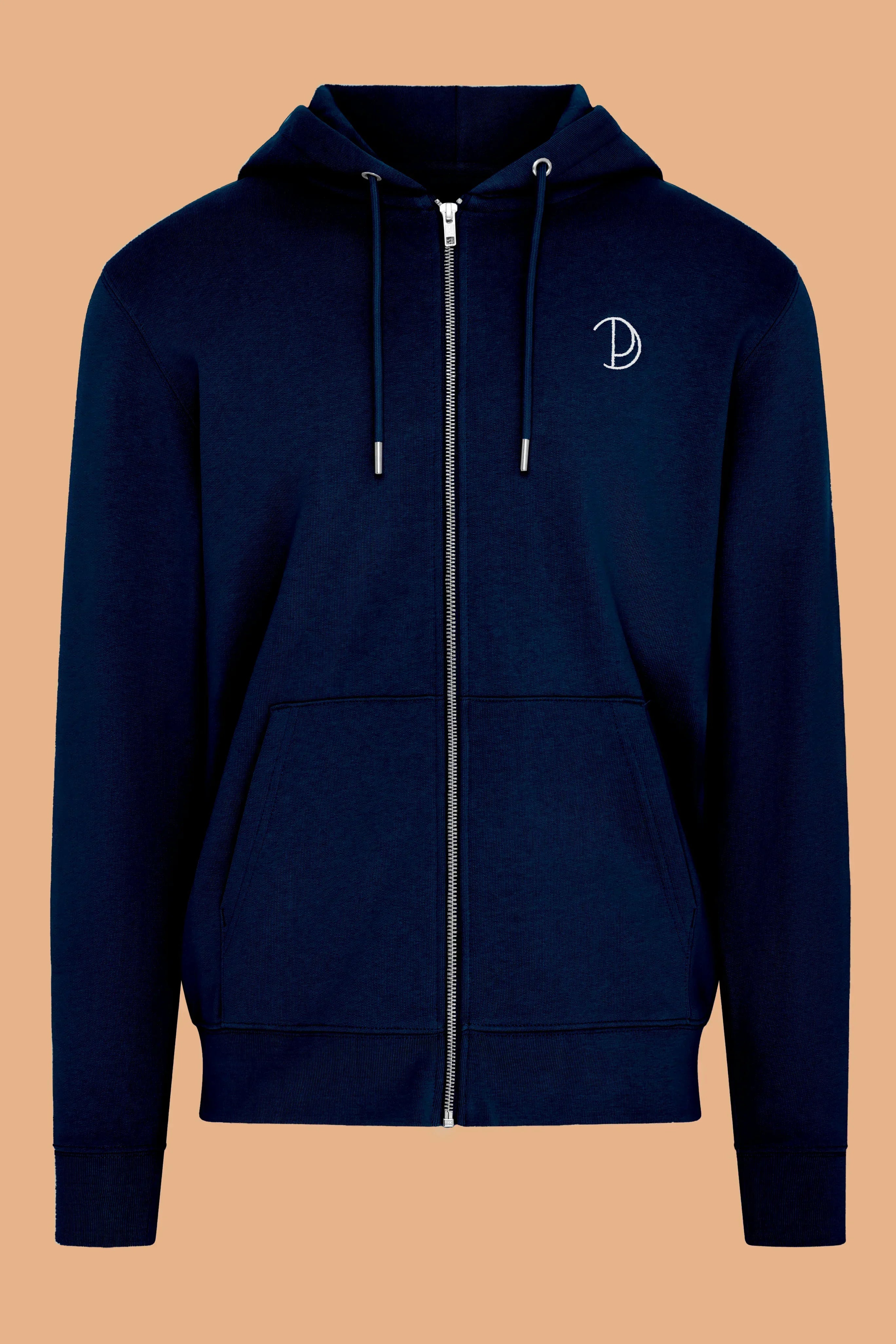 Embroidered P Zip-Up Hoodie