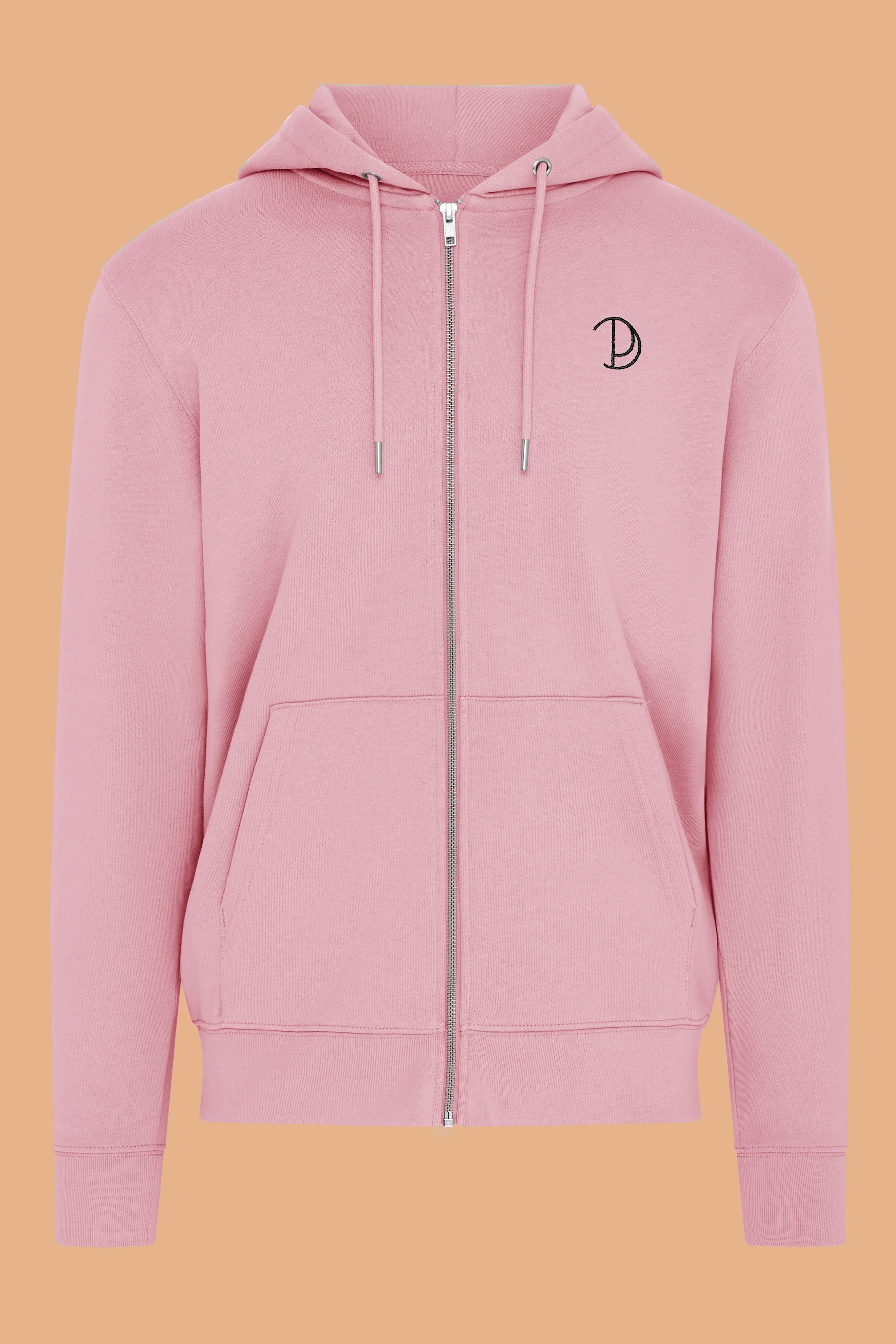 Geborduurde P-hoodie met rits