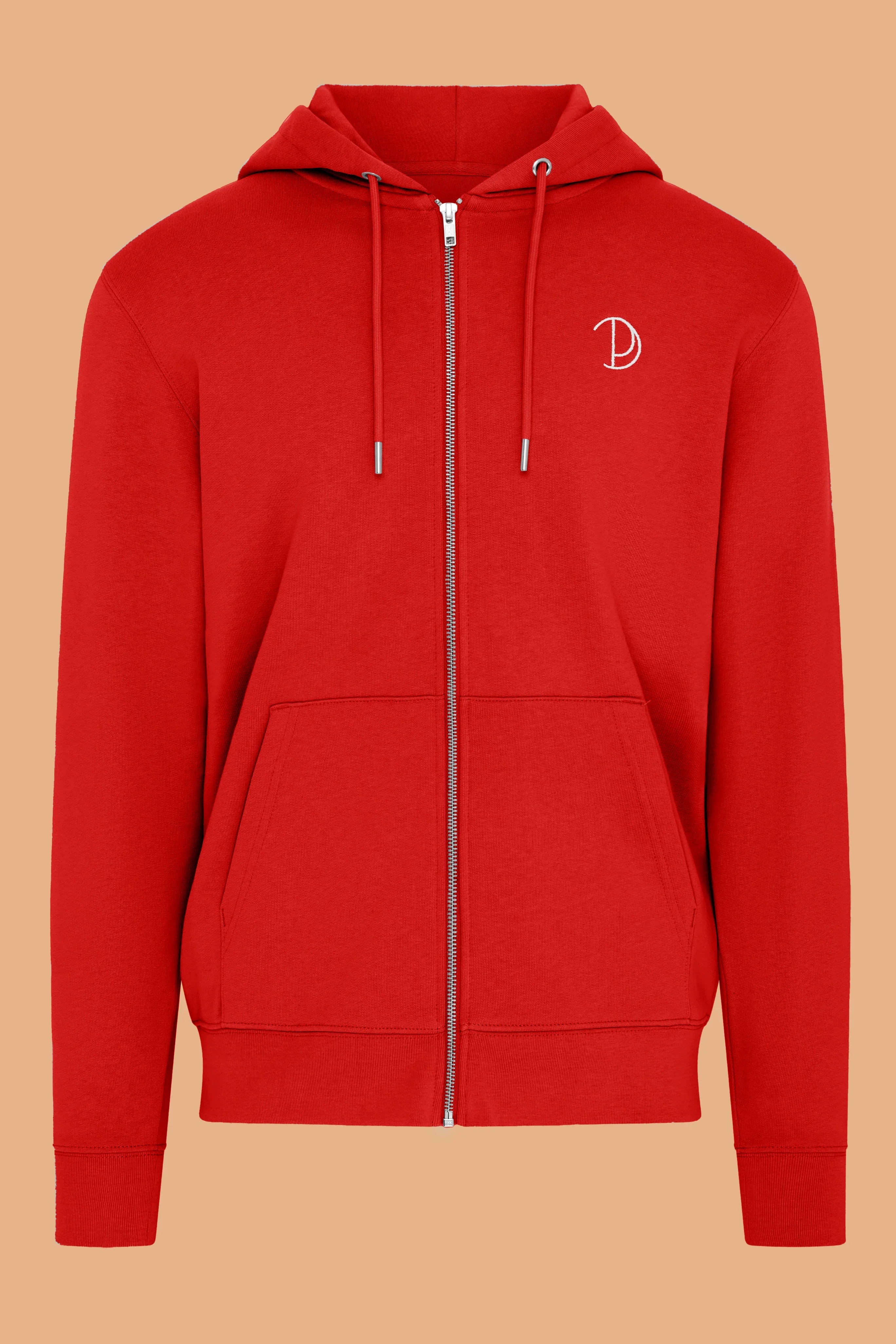 Kapuzenjacke mit Reißverschluss und P-Stickerei