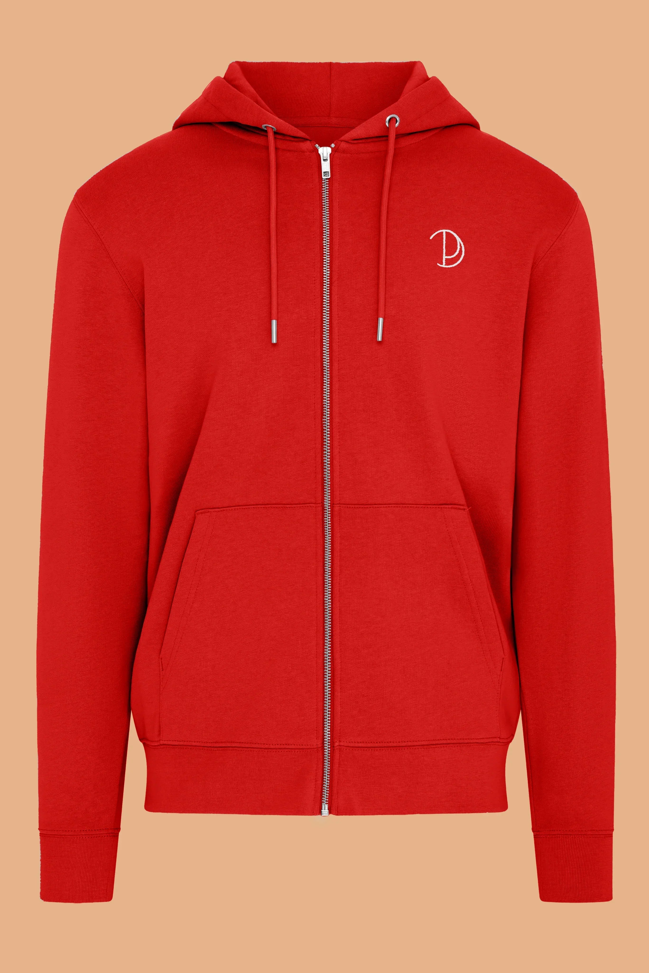 Embroidered P Zip-Up Hoodie