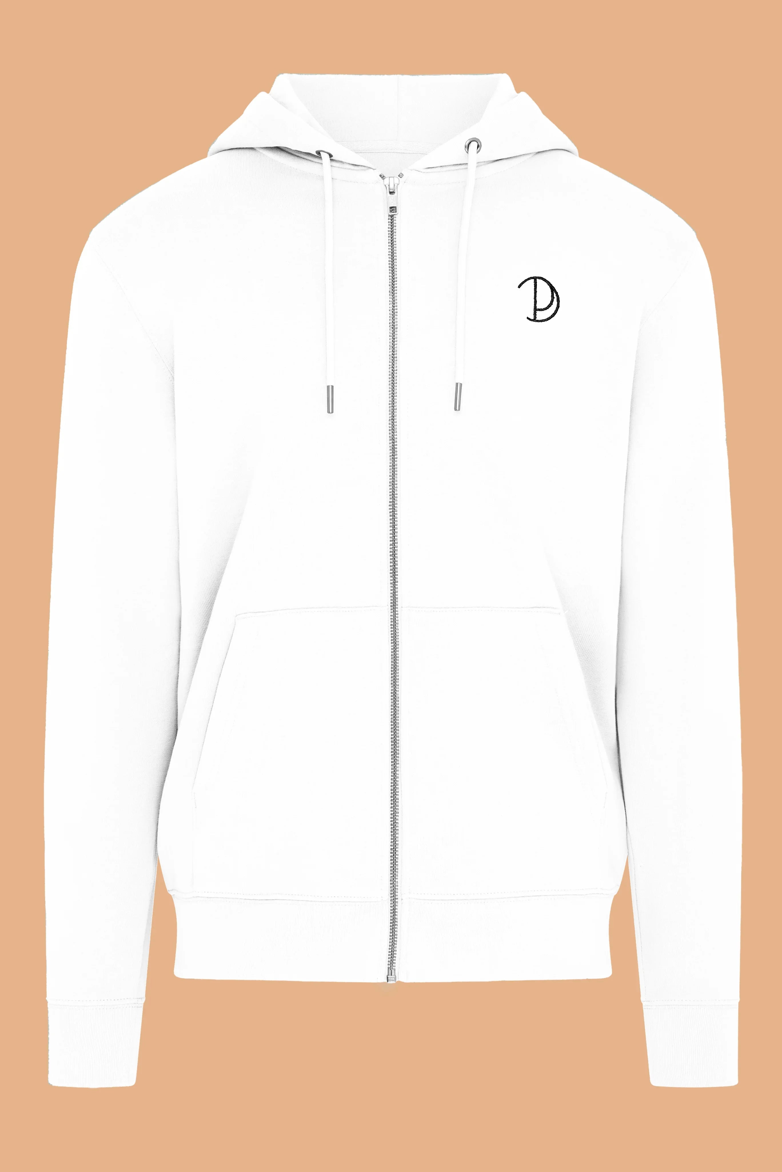 Geborduurde P-hoodie met rits