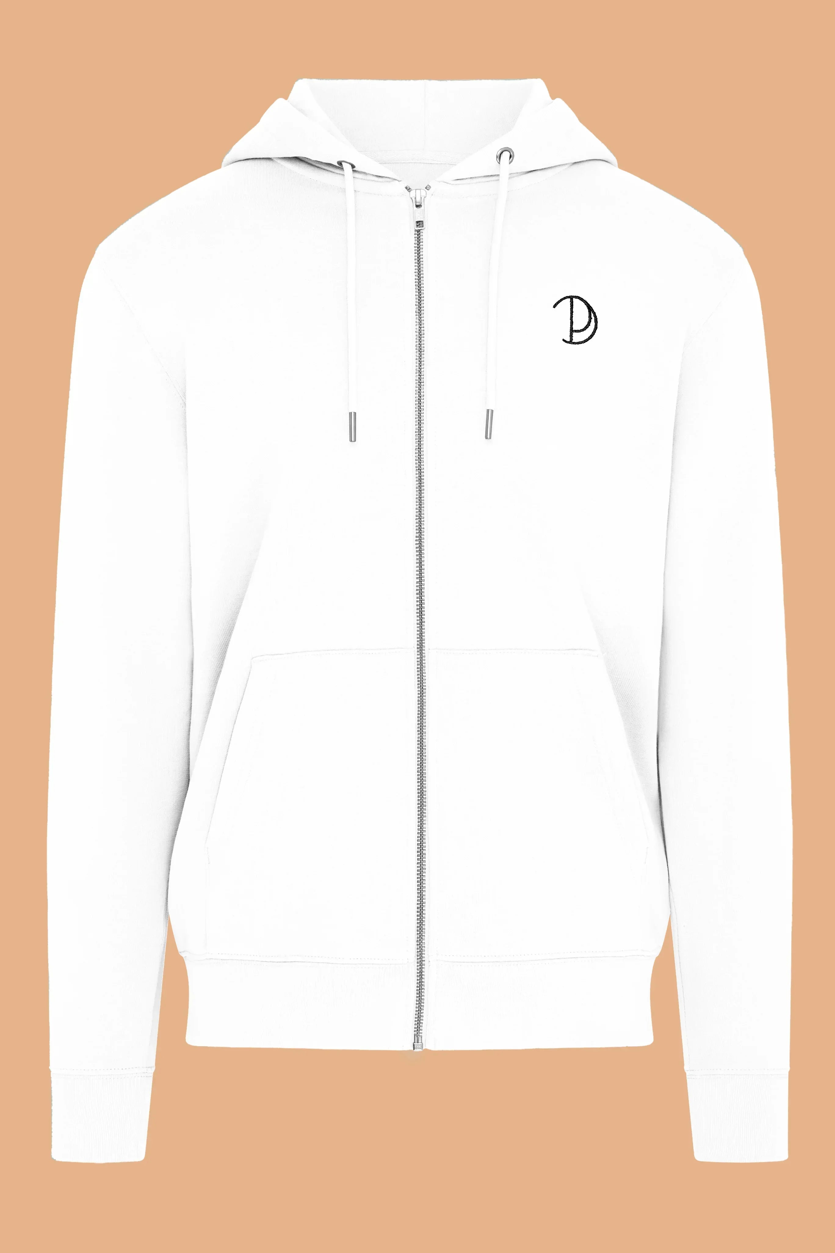 Embroidered P Zip-Up Hoodie