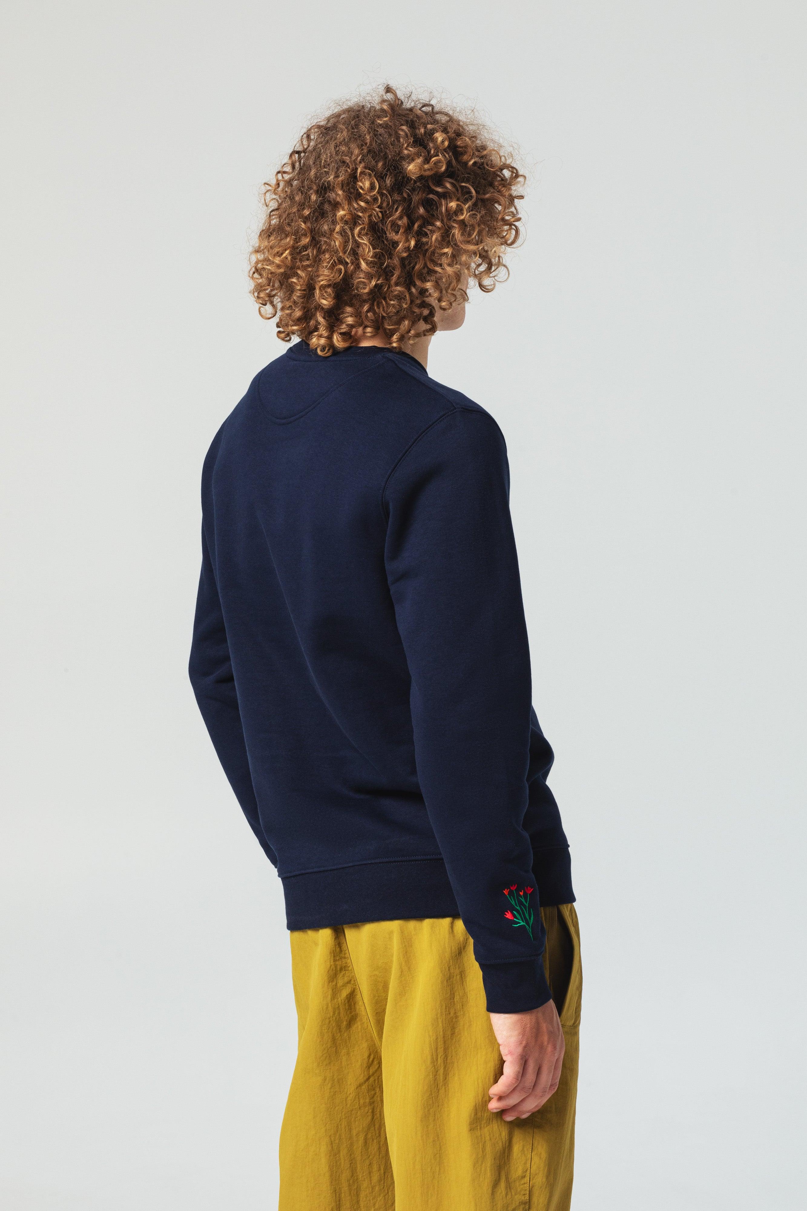 Embroidered Rose Bush Sweatshirt | Sweatshirt | pitod.com