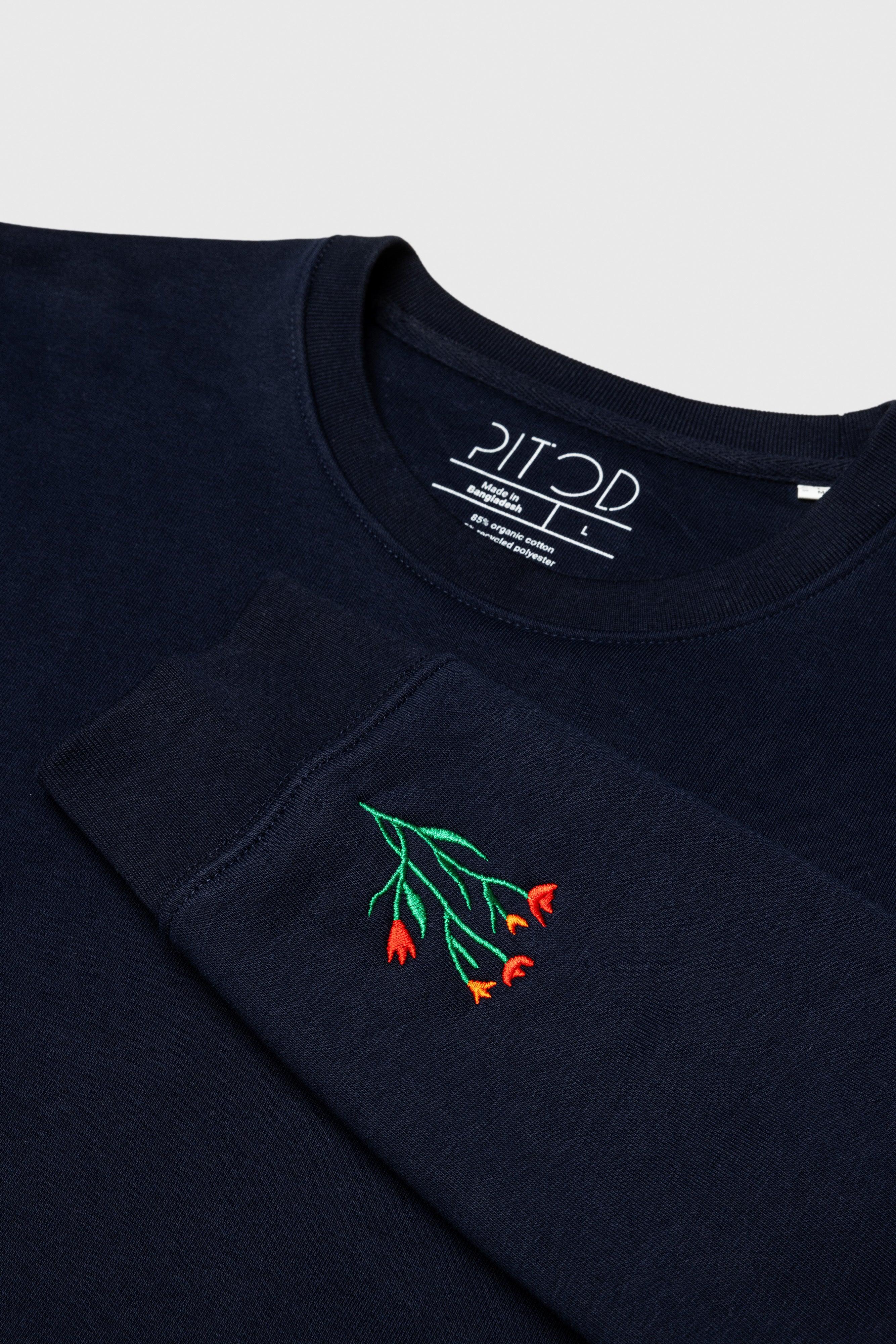 Embroidered Rose Bush Sweatshirt | Sweatshirt | pitod.com