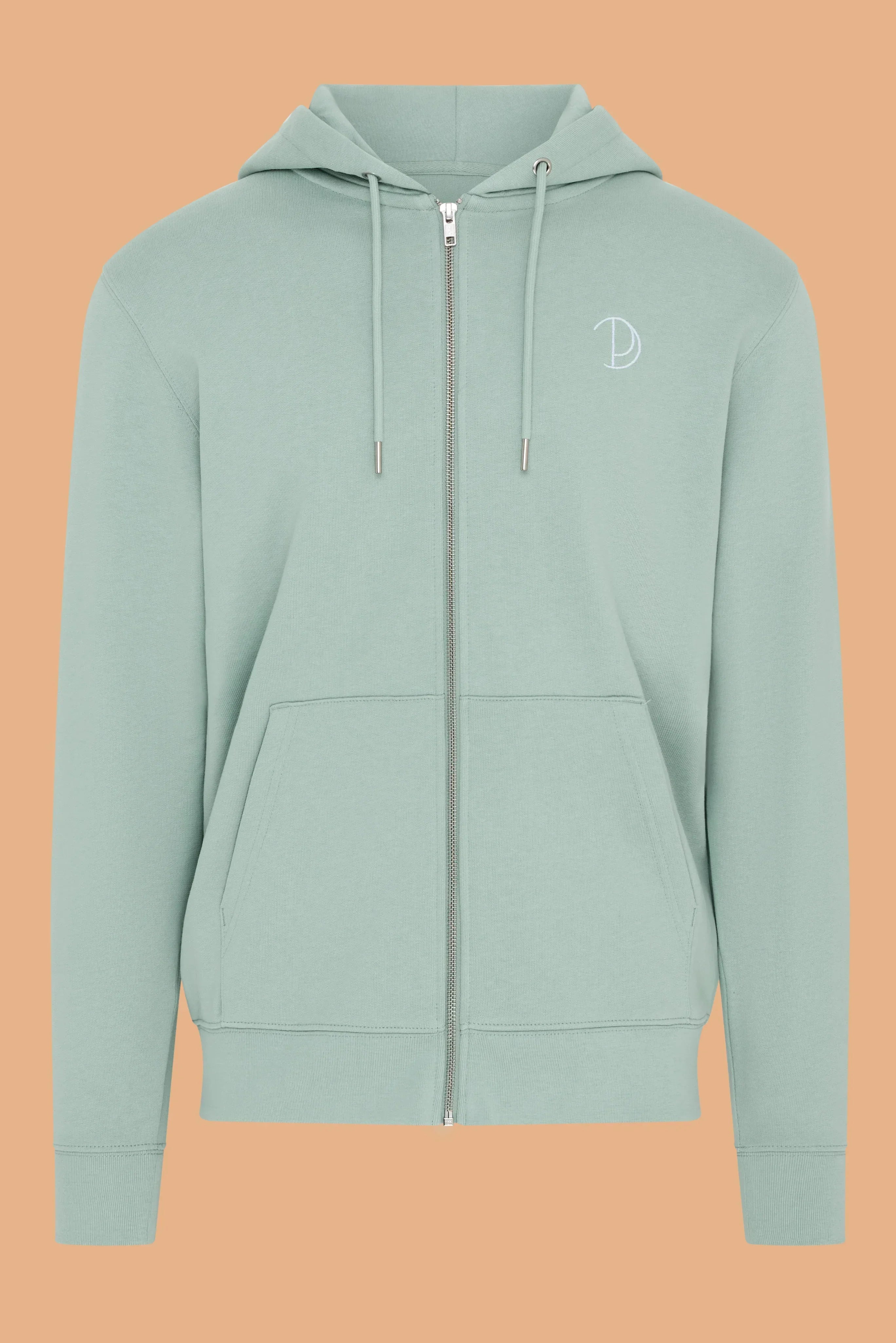 Embroidered P Zip-Up Hoodie