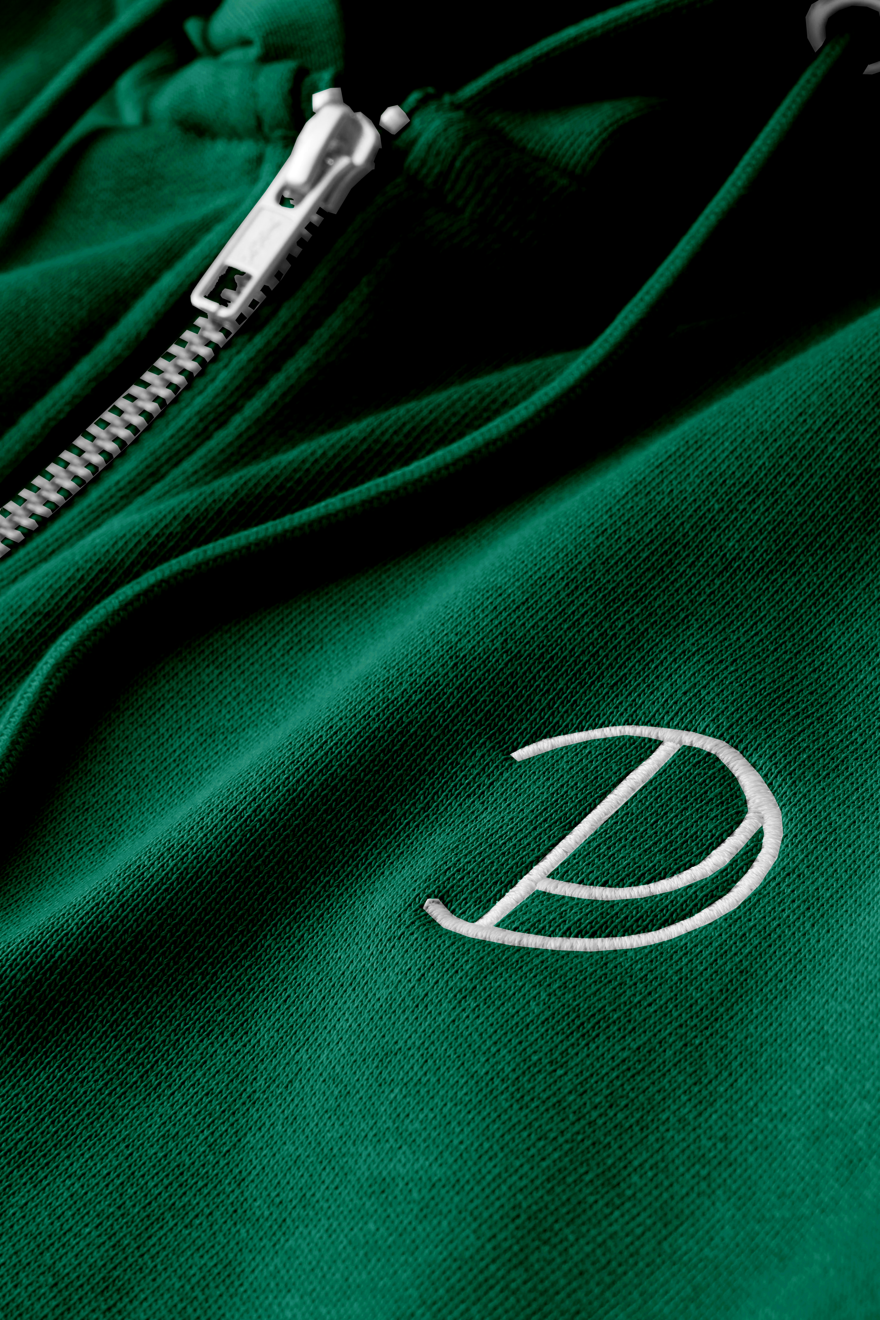 Embroidered P Zip-Up Hoodie
