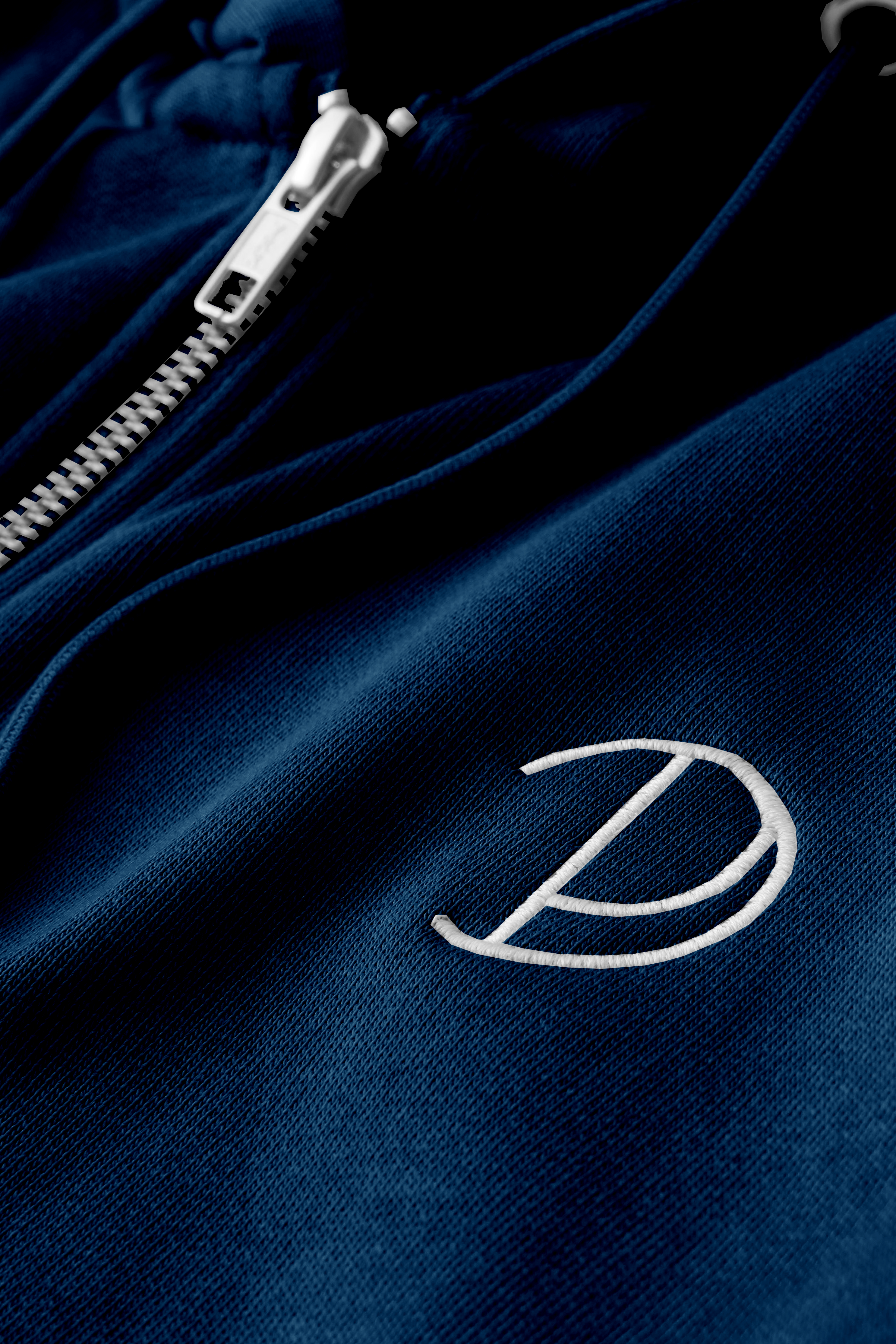 Embroidered P Zip-Up Hoodie