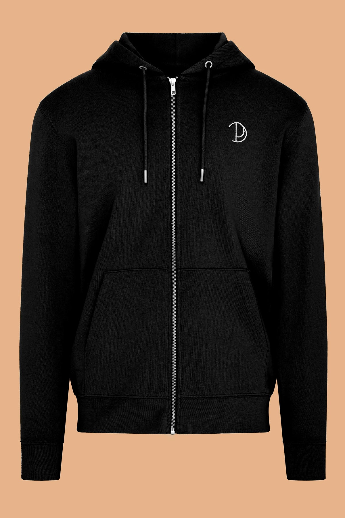 Embroidered P Zip Up Hoodie