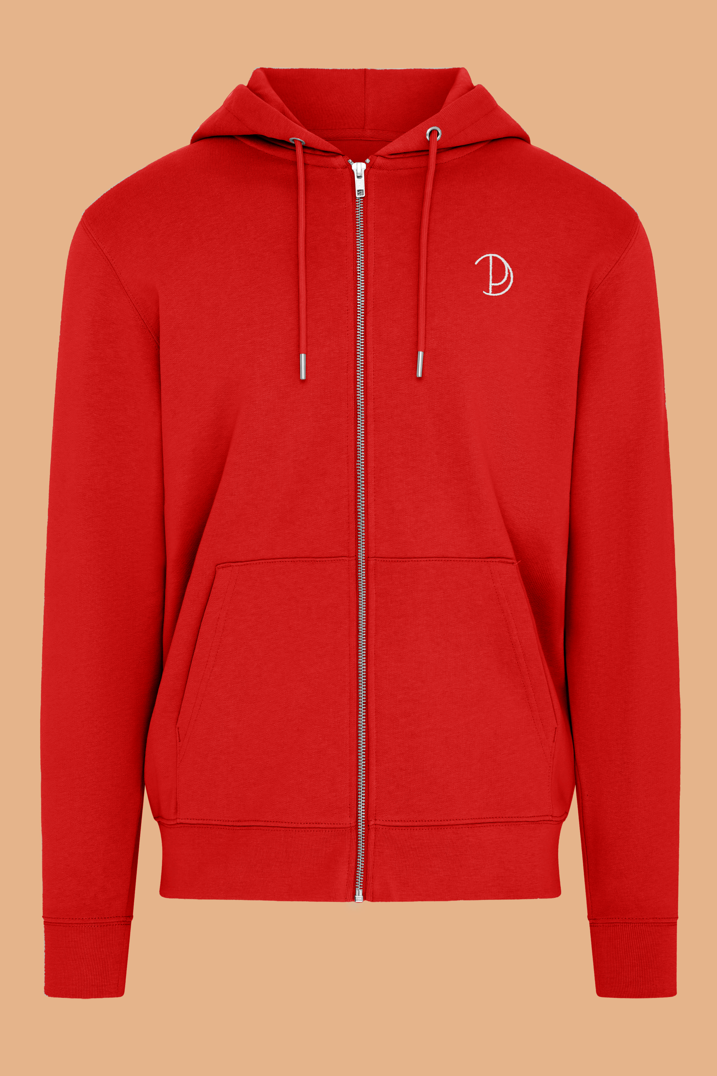 Embroidered P Zip-Up Hoodie