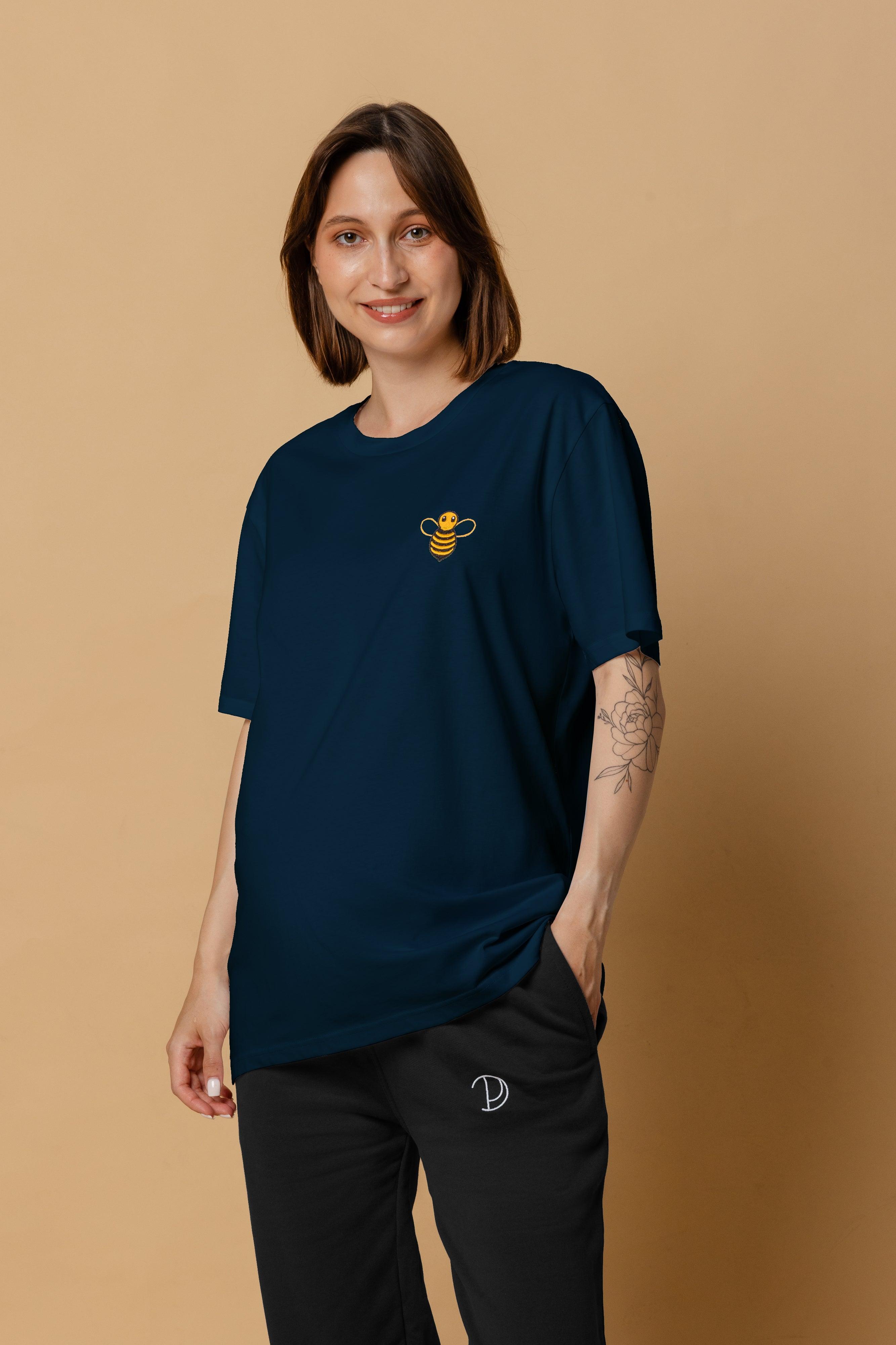 T-Shirt mit Bienenstickerei