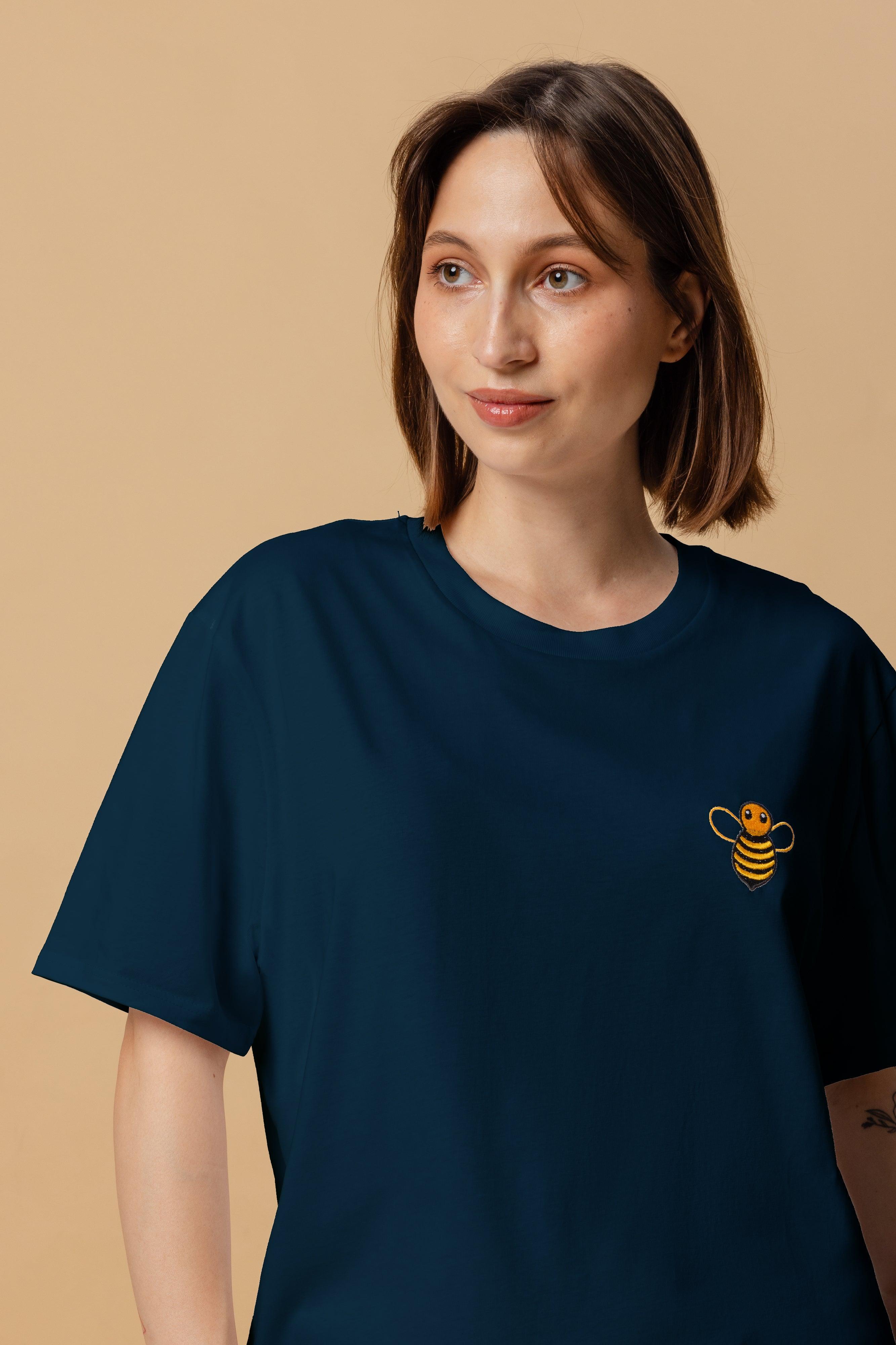 T-Shirt mit Bienenstickerei